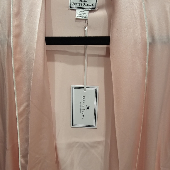 Petite Plume Luxurious Blush Mulberry SILK Satin Robe - Brand New [Pink] - Picture 7 of 12